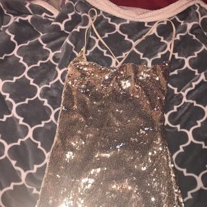 Gold sequins mini dress